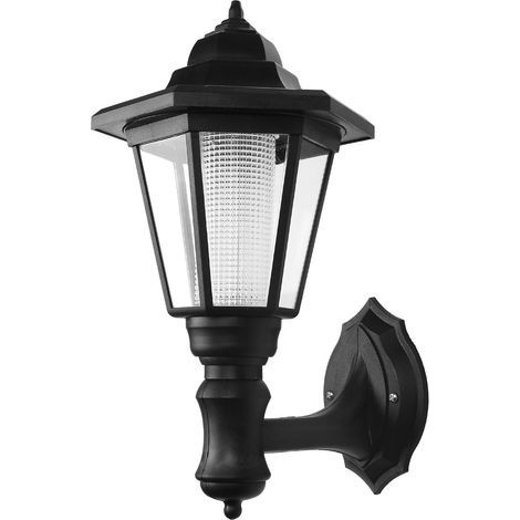 Lanterne murale à énergie solaire pour extérieur à LED Lampe de sécurité murale pour clôture de jardin, lampe hexagonale (blanc froid) (1/5)