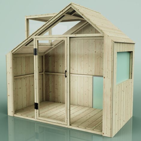PolarPlay Kids Scandinavian Style Wooden Playhouse - Asta Sage (1/5)
