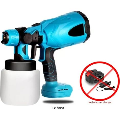 Pistolet à peinture sans fil HVLP 1000 ml, batterie 18 V pour la de voitures, meubles et d'acier (1/5)