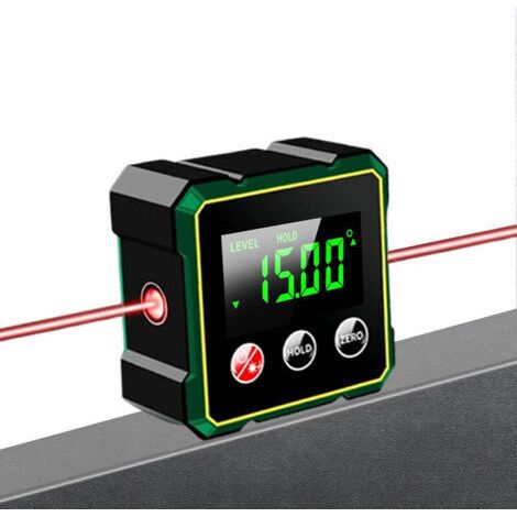 NALOOKAMIC Détecteur d'angle numérique avec niveau laser électronique, inclinomètre, puissant détecteur d'angle magnétique à 4 faces avec rétroéclairage, outil de mesure pour scie à table à bois (1/4)