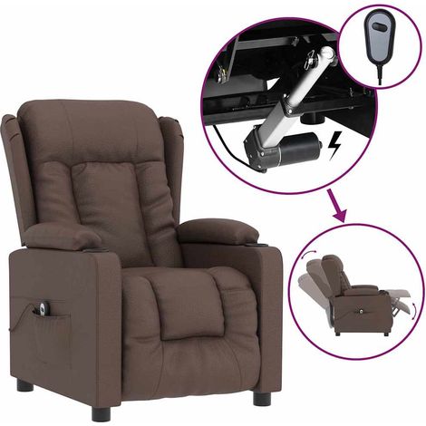 Maison Exclusive - Elektrischer Relaxsessel Braun Kunstleder (1/5)