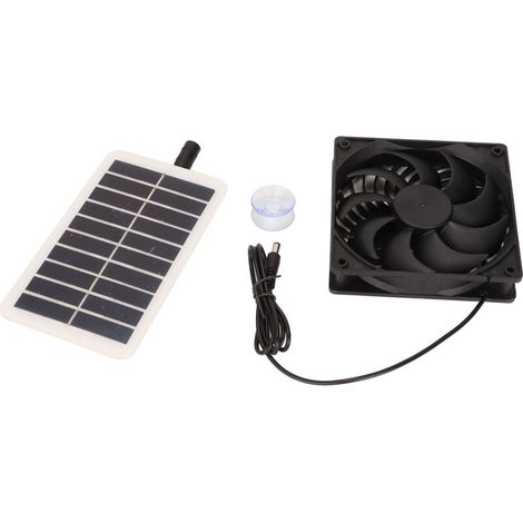 Ventilateur d'extraction solaire 15W 5V Panneau solaire 16x9,5cm Idéal pour serre, camping-car, poulailler Silicium monocristallin (1/5)