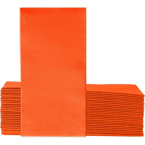 Lot de 50 serviettes de table jetables Pliage 1/8 39 x 38 cm Orange (1/5)