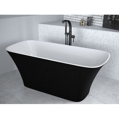 Baignoire îlot ASSOS bicolore:noir/blanc 160 x 70 cm