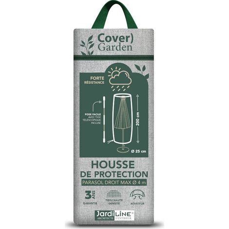 Housse de protection Cover Garden pour parasol droit jusqu'à Ø 4 m - livrée avec une tige de pose - Jardiline (1/2)