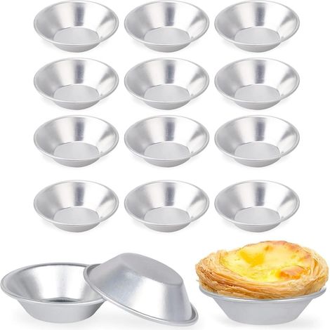 12 Moule Tartelette, Aluminium Alimentaire, Diamètre 7cm, Antiadhésif, Pour Pâtisserie Maison Et Professionnelle (1/5)