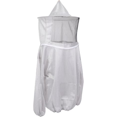 Combinaison d'apiculteur en coton respirant double couche, veste et chapeau amovibles, protection anti-moustiques et anti-insectes, écran solaire, gris, taille XL (1/5)