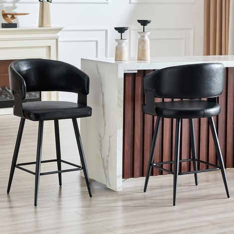 Chaise de salle à manger moderne rembourrée avec dossier et accoudoirs, chaise de restaurant minimaliste pour la maison, la cuisine, l'hôtel, le showroom, style milieu du siècle (1/5)