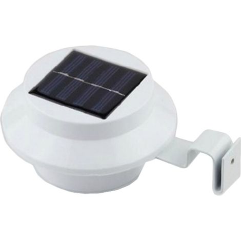 Solarleuchte Dachrinnenleuchte 2er Set LED Außenlampe Gartenbeleuchtung 12 x 6cm Weiß, Regenrinnenlampe, Außenleuchte, Solarlampe (1/5)