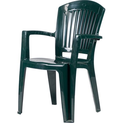 sedia da giardino con schienale medio "comfort vega" in polipropilene verde 58x61x90 cm (1/3)
