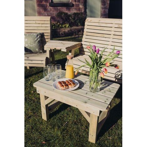Multi Set, Wooden Garden Table and Chairs - L100 x W370 x H105 cm - Fully Assembled (1/5)