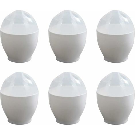 Cuociuova per microonde Cuociuova in camicia Fornello a microonde Cuociuova Cuociuova in camicia Utensili da cucina Contenitori per uova 6 pezzi (Bianco) (1/5)