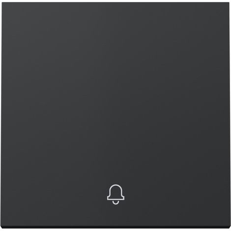 Tecla individual Simon 360 para pulsador con grabado campana basculante negro mate (1/5)