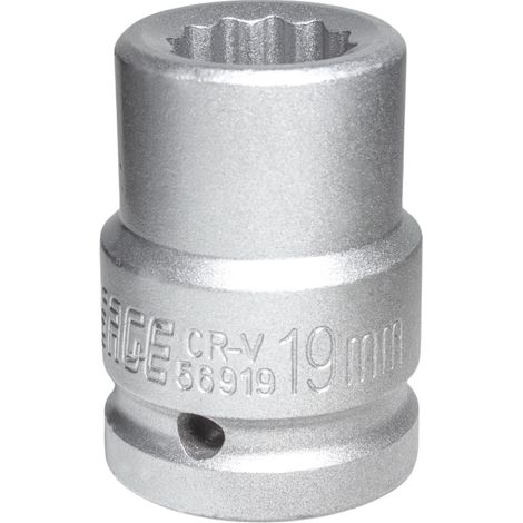 Vaso de impacto de 3/4" 19 mm, 12 puntas