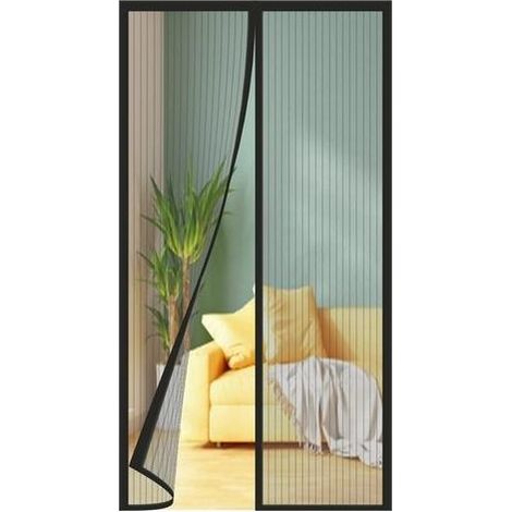 Moustiquaire Porte Fenetre Magnétique 120x210cm, Rideau Anti Moustique Convient à Toutes les Tailles de Portes de Balcon, de Portes de Salon, de Portes Extérieures, de Portes Coulissantes, etc. Noir (1/5)