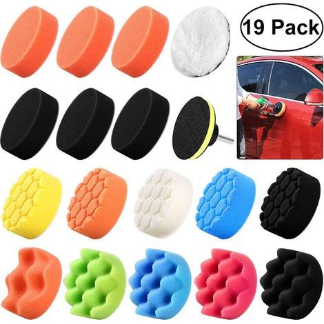 19-teiliges Schwamm-Polierpad, Auto-Schleifpolierset mit M10-Bits