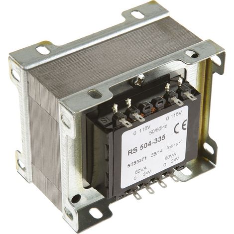 Transformateur à montage sur châssis, Vin 115V ac, 230V ac, Vout 24V c.a., 2 sorties, 100VA ( Prix pour 1 )
