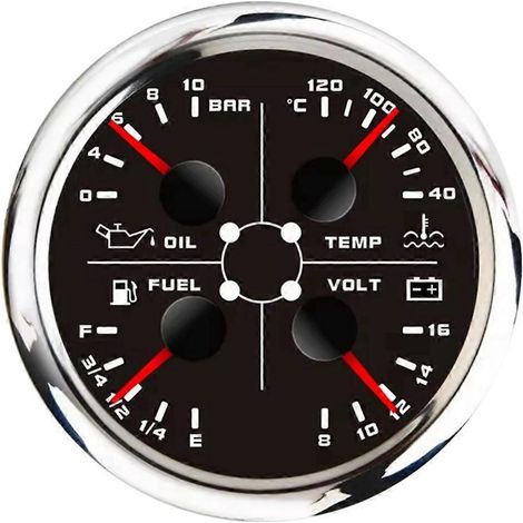 85 mm 4-in-1 Multifunktionsanzeige Wassertemperatur Öldruck Voltmeter A--