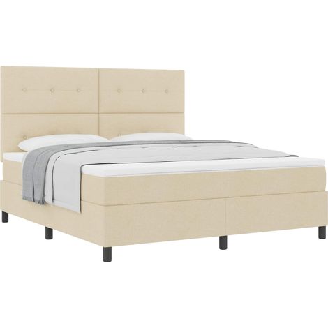Maison Exclusive - Boxspringbett mit Kopfteil Creme 180 x 200 cm (1/5)