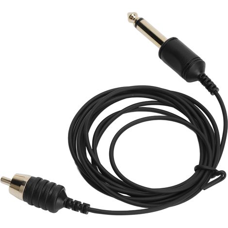 Câble de 1,8 m (5,9 pi) avec pince RCA pour stylo à tatouer, tête droite et finition ultra-fine. (1/5)