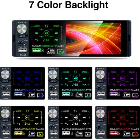 Autoradio 1 DIN MP5 Bluetooth Écran Tactile Digital HD Stéréo Multimédia USB SD FM Lecteur Audio Voiture (1/5)