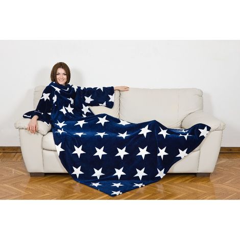 Kanguru 1099 Überwurfdecke 140 x 210 cm Polyester Blau, Weiß