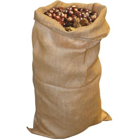 Sacco in juta cm 56 x 100 color sabbia portata 50 kg circa per olive frutta verdura grano (1/4)