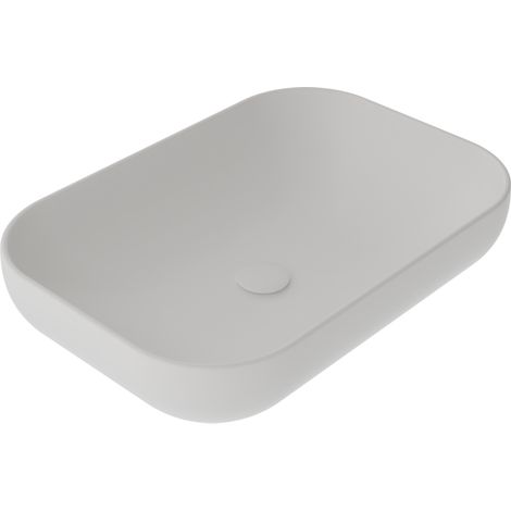 Lavabo Easy appoggio 60x42 rettangolare in ceramica bianco opaco