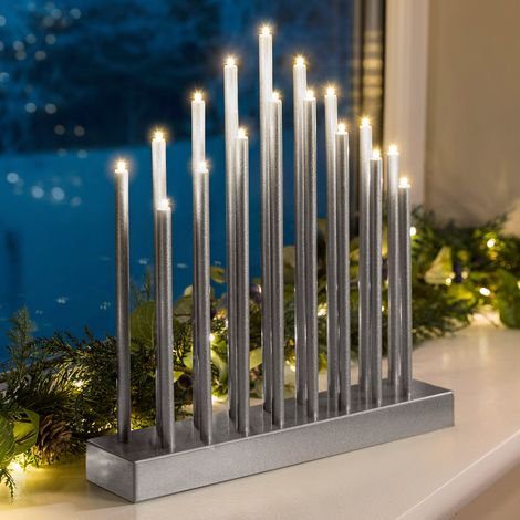 Metallic Christmas Candle Bridge Light - Silver (1/5)