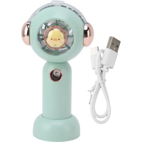 GARRYFIZH Joli ventilateur de brumisation portatif avec fonction d'atomisation, petite brume de poche rechargeable par USB, 500mAh, vert (1/5)