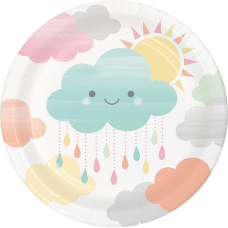 Assiette jetable dessert Nuage 18cm x8 - Anniversary House