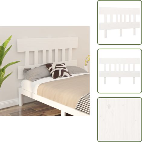 The Living Store Cabecero de cama madera maciza de pino blanco 163,5x3x81 cm - Madera de pino