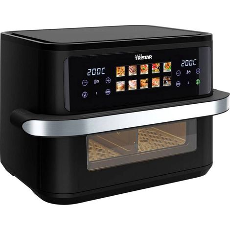 Friteuse sans huile 10 L – Puissance 2800 W – Double – Tactile LCD – Acier inoxydable – Température 80 °C – Tristar