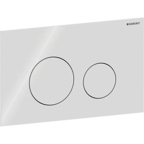 Placca Geberit Sigma40 Round Vetro Bianco Doppio Tasto  115.628.SI.1 Vetro Bianco