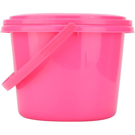 Seau multifonction en plastique à 2 compartiments avec palettes pour mélange de couleurs (YJ004 Rose)