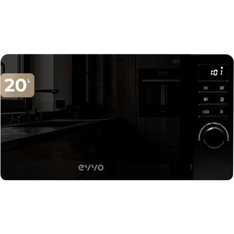 Micro-ondes EVVO M20 Black, pose libre, fonction gril, 800 W, capacité 20 L, écran digital (1/5)