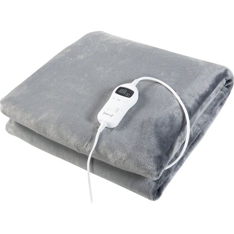 Couverture chauffante électrique 120 watts chambre 200 x 150 cm gris clair