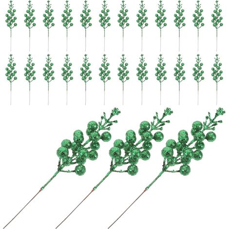 36 Pièces Branche de Baies Artificielles Scintillantes, Décoration (1/5)