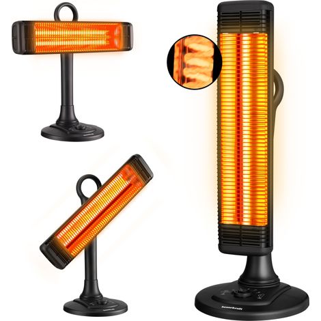 Chauffage de terrasse infrarouge oscillant horizontal/vertical Bauerkraft 1000W