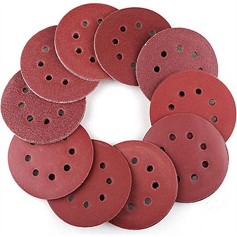 Disque Abrasif - 125 mm - Grains 40 à 2000 - Pour Meulage Polissage Dérouillage - Compatible Métal Bois Plastique Verre Pierre Cuir Caoutchouc - Lot de 100 Pièces