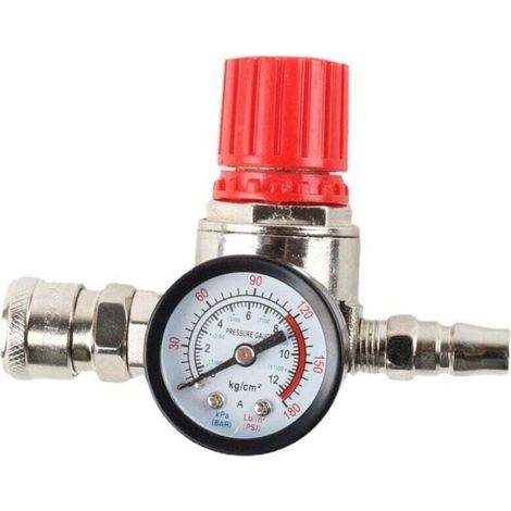Régulateur de pression du compresseur dair, détendeur pneumatique, valve de régulation de pression avec raccord 140 psi Crezuo (1/4)