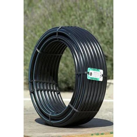 Couronne PE semi rigide NF 16 bars bande bleue Ø32mm – Longueur 100m – Résistante aux chocs et UV – Pour chantiers humides