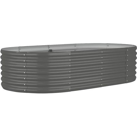 Fioriera da giardino Letto Giardino Acciaio Zincato 152x80x36 cm Grigio (1/4)