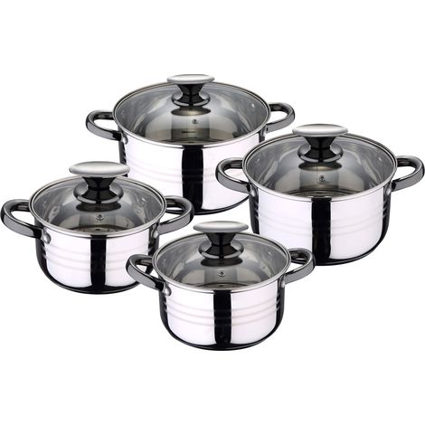 Bateria 8pc acero inoxidable apta para inducción Colección San Ignacio PremiuDINA