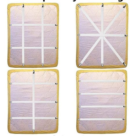 Pieds réglables pour canapé et lit – 4 pièces extensibles de 54 à 220 cm, blancs, compatibles avec tous les matelas carrés (1/5)