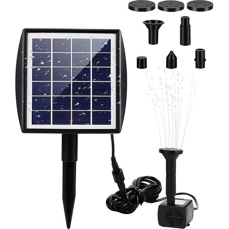 Kit de pompe solaire pour fontaine de 2.5 W avec embout de panneau pour baignoire, étang, jardin, piscine, aquarium MY10 (1/5)