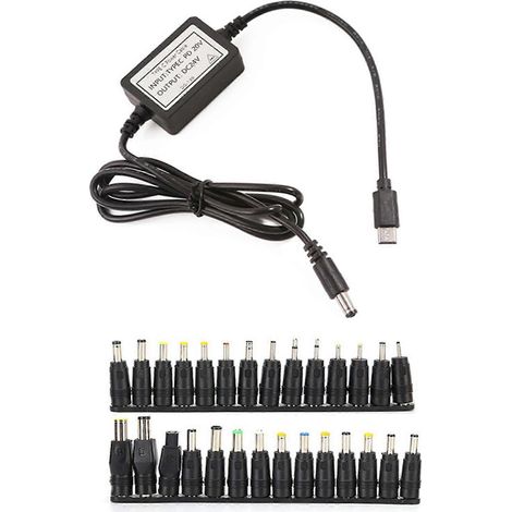 Cordon d'alimentation à tension réglable avec connecteur adaptateur remplaçable, en PVC, conçu pour les passionnés de technologie. (1/5)
