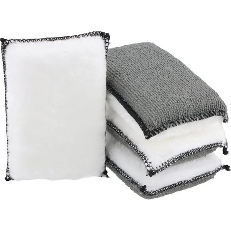Lot de 4 Éponges Microfibre Voiture Détailing Auto, Réutilisable Lavable, Anti-Rayures, Forte Absorption d'eau pour Nettoyage Intérieur (1/5)
