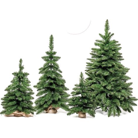 Albero di Natale TIMMY mini piccolo pinetto PVC verde con base yuta effetto reale salva spazio - H45 cm (1/2)