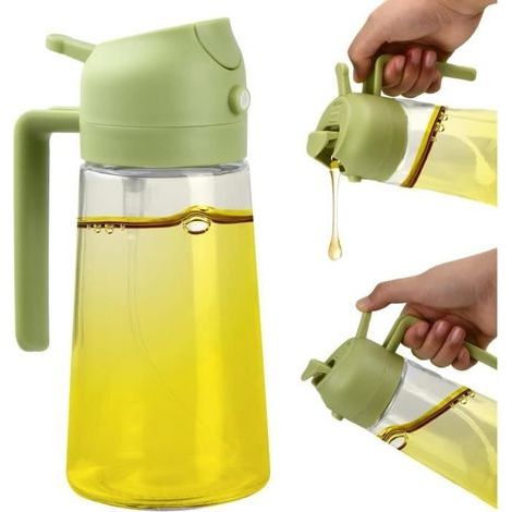 Spruzzatore per olio e aceto, spruzzatore per olio 2 in 1, spruzzatore per olio da cucina, dispenser per olio d'oliva in vetro, flacone spray (1/4)